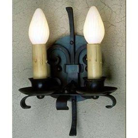 Vintage Iron LF515 Rancho Sconce 2 Candle Mica Lamps