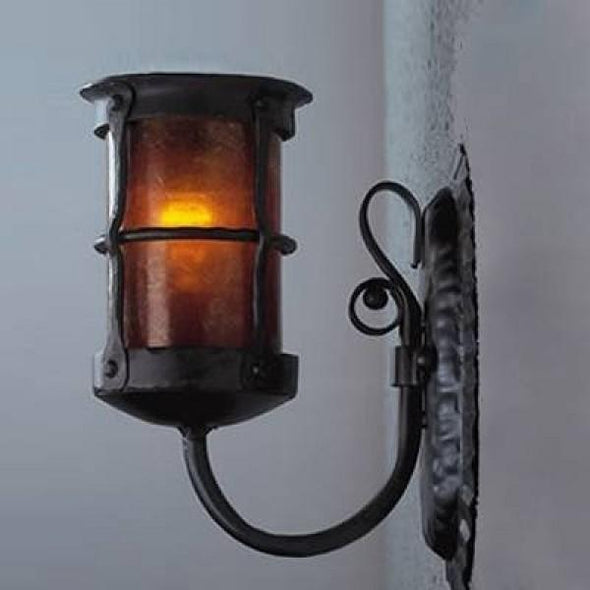 Vintage Iron LF401 Griffith Lantern Sconce Mica Lamps