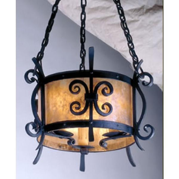 Vintage Iron LF523 Rancho Chandelier Mica Lamp