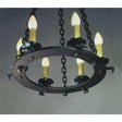 The Vintage Iron Hoop Chandeliers is part of the Mica Lamp Companies Vintage Iron Collection. All of the Vintage Iron Lights are authentically detailed in forged iron, and fire burned to an authentic black Gun finish.