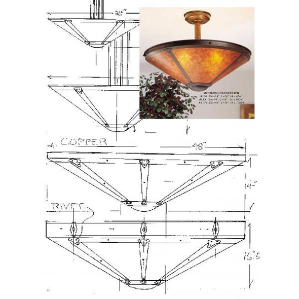 Craftsman Modern Chandeliers Mica Lamp Company